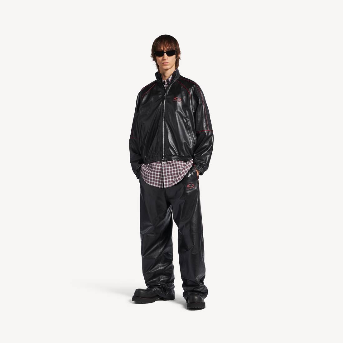 Men's Tracksuit Jacket in Black/burgundy