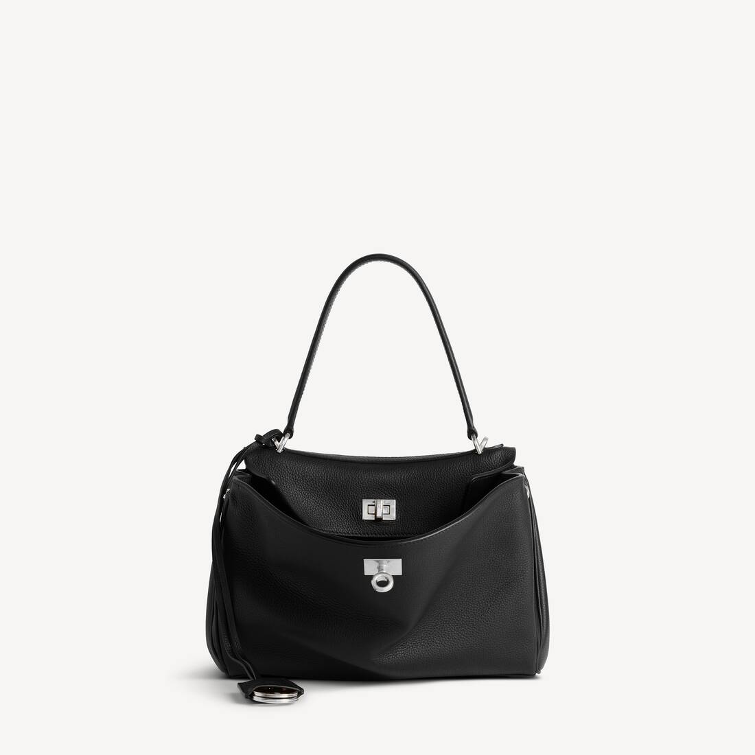 Women's Rodeo Handbag Small Grained Calfskin in Black