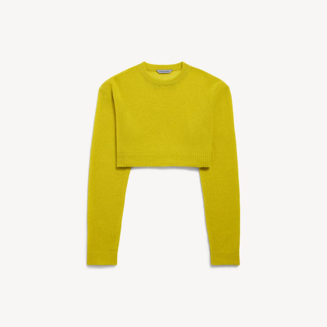 Women's Cropped Crewneck in Dark Yellow