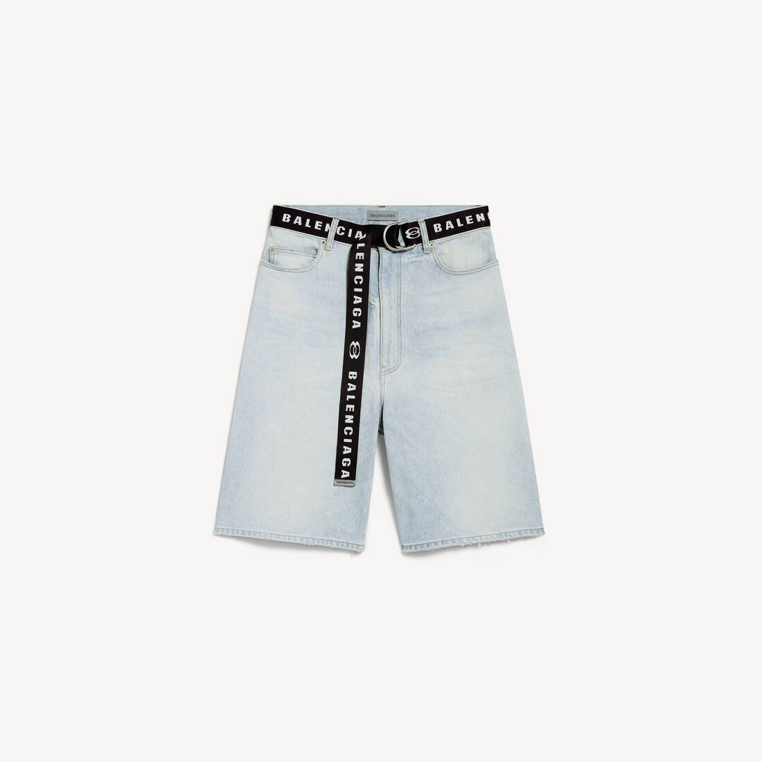 Men's Belted Shorts in Light Blue