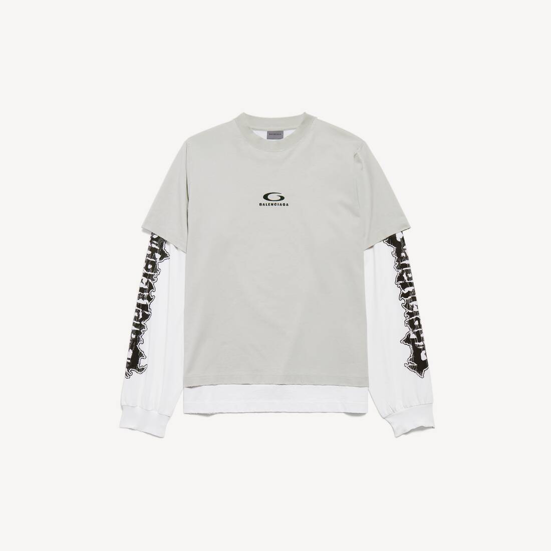 Men's Hybrid Double T-shirt in Light Grey/white
