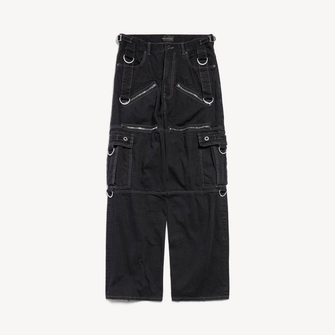 Men's D-ring Cargo Pants in Lightweight Black