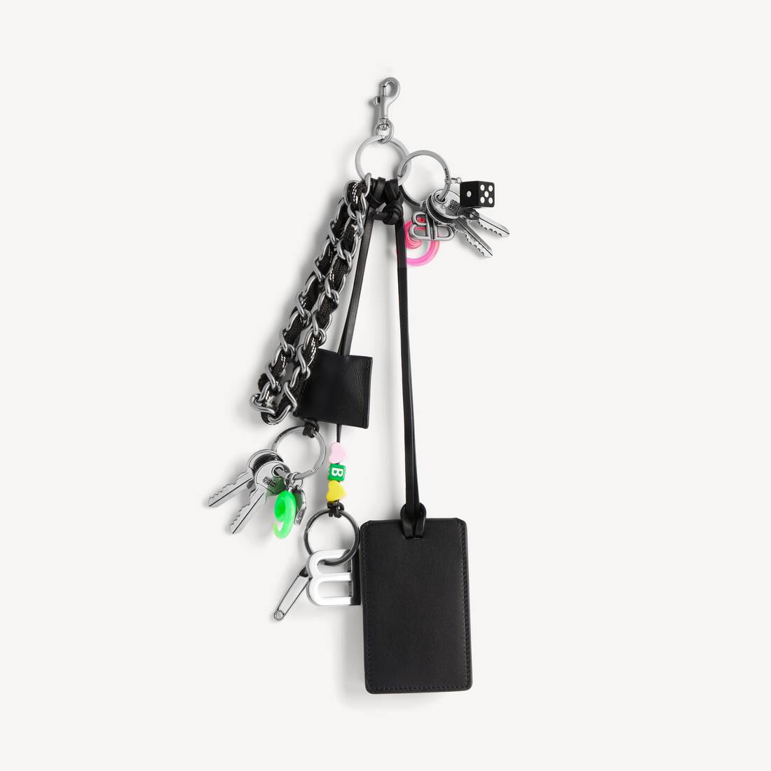 Women's Keychain Rodeo Tag Full Charm in Black/white
