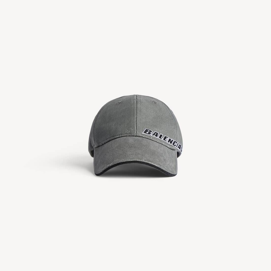 Men's Tilted Typo Cap in Dark Heather Grey