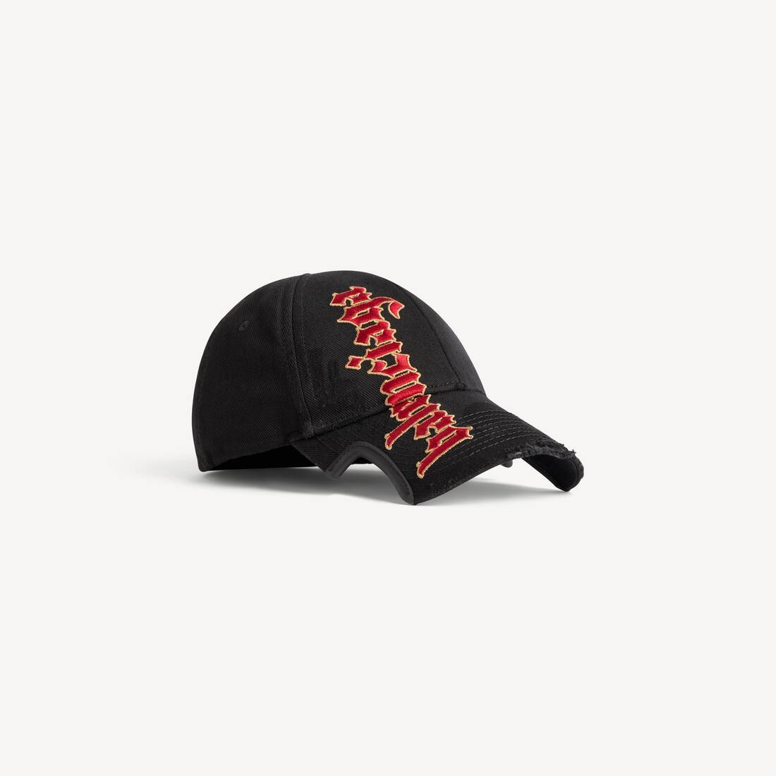 Men's Gothic Placement No Closure Cap in Black