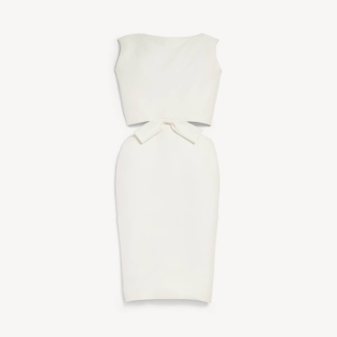 Women's Draped Back Bow Dress in Ivory