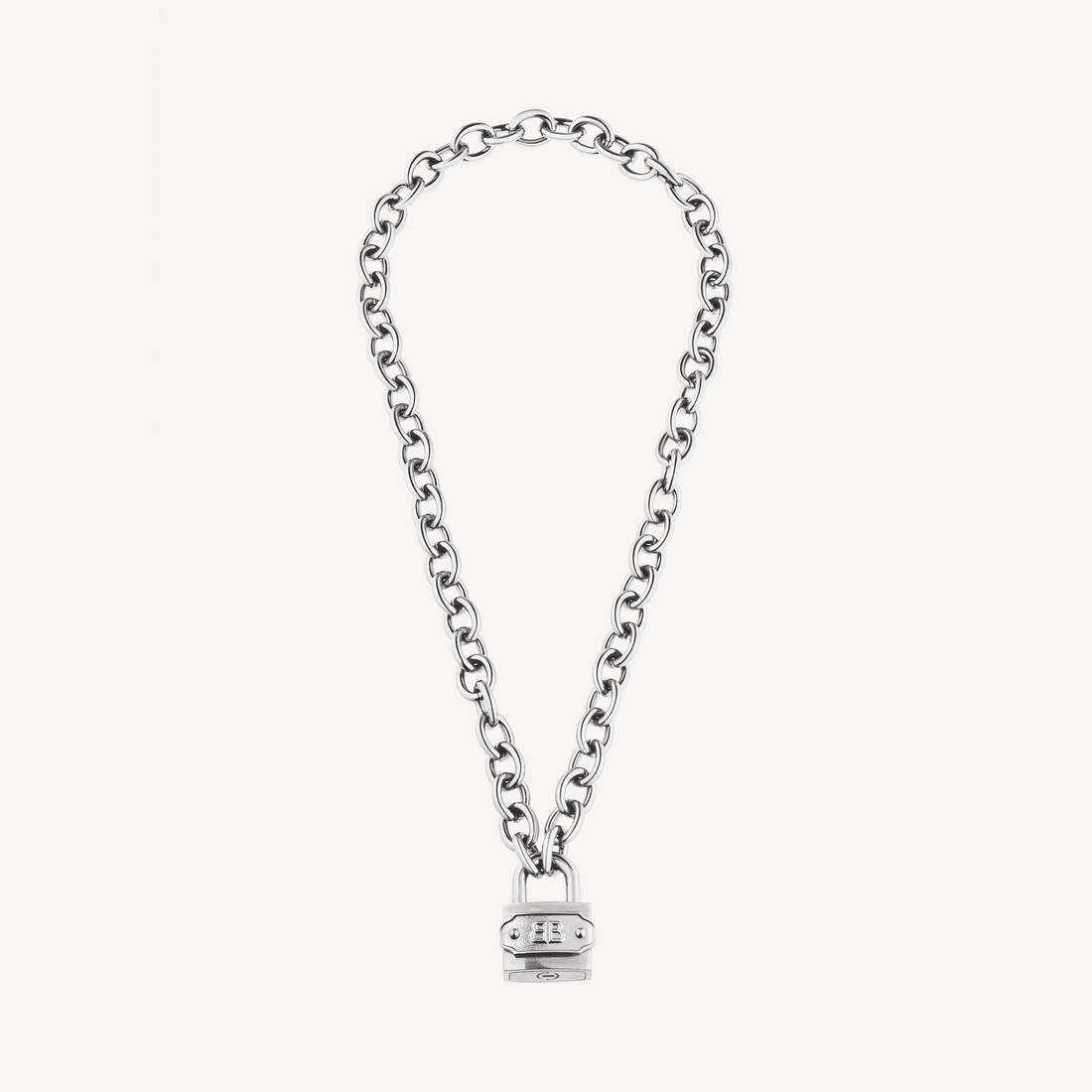 Bb Padlock Necklace in Silver/antique Silver
