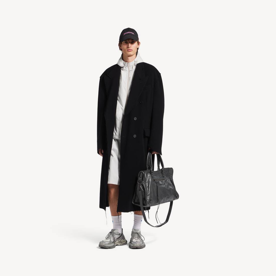 Men's Raw Edge Coat in Black