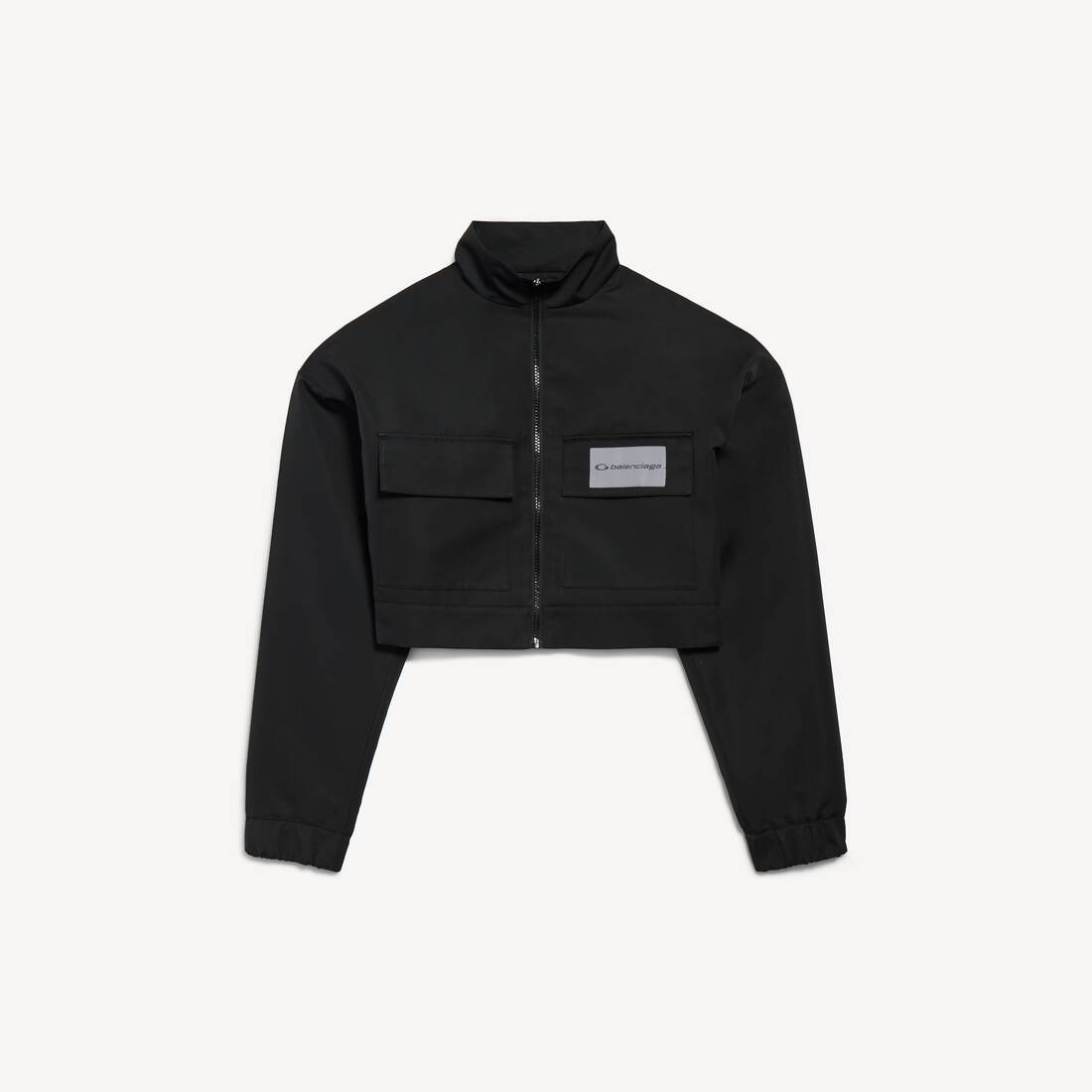 Women's Cropped Tracksuit Jacket in Black