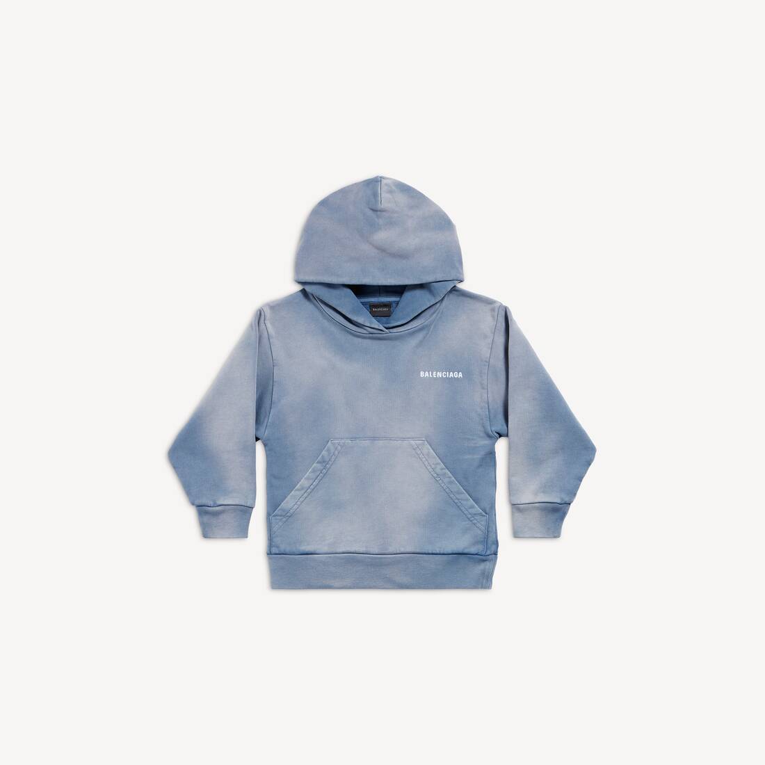 Kids - Balenciaga Back Hoodie in Blue/white