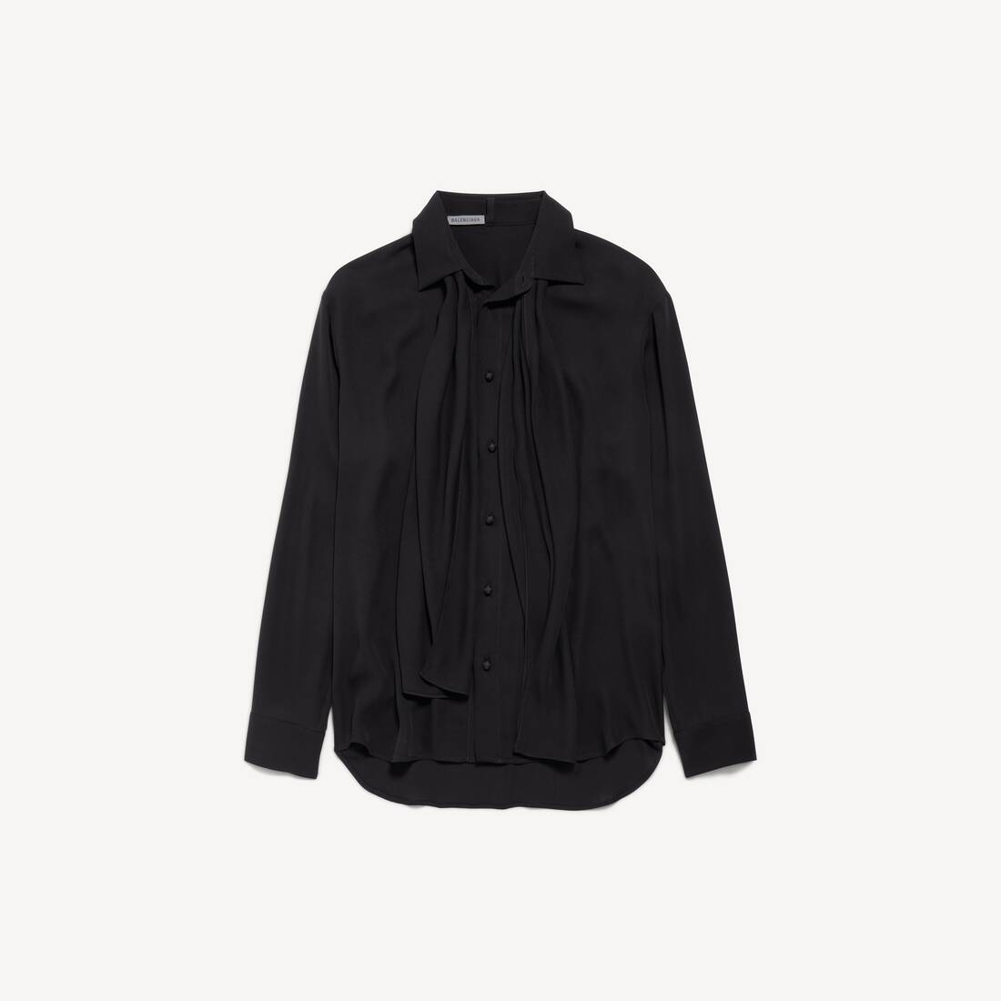 Women's Scarf Shirt in Black