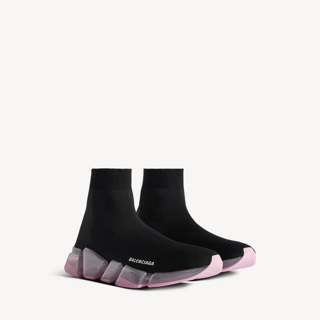Women's Speed 2.0 Full Clear Sole Recycled Knit Sneaker in Black/rose