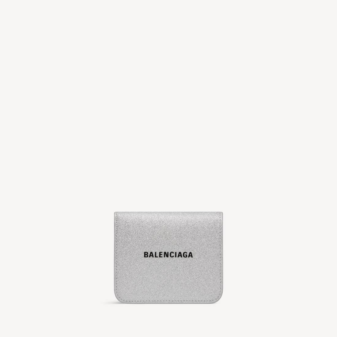 Women's Cash Flap Coin And Card Holder Sparkling Fabric in Silver
