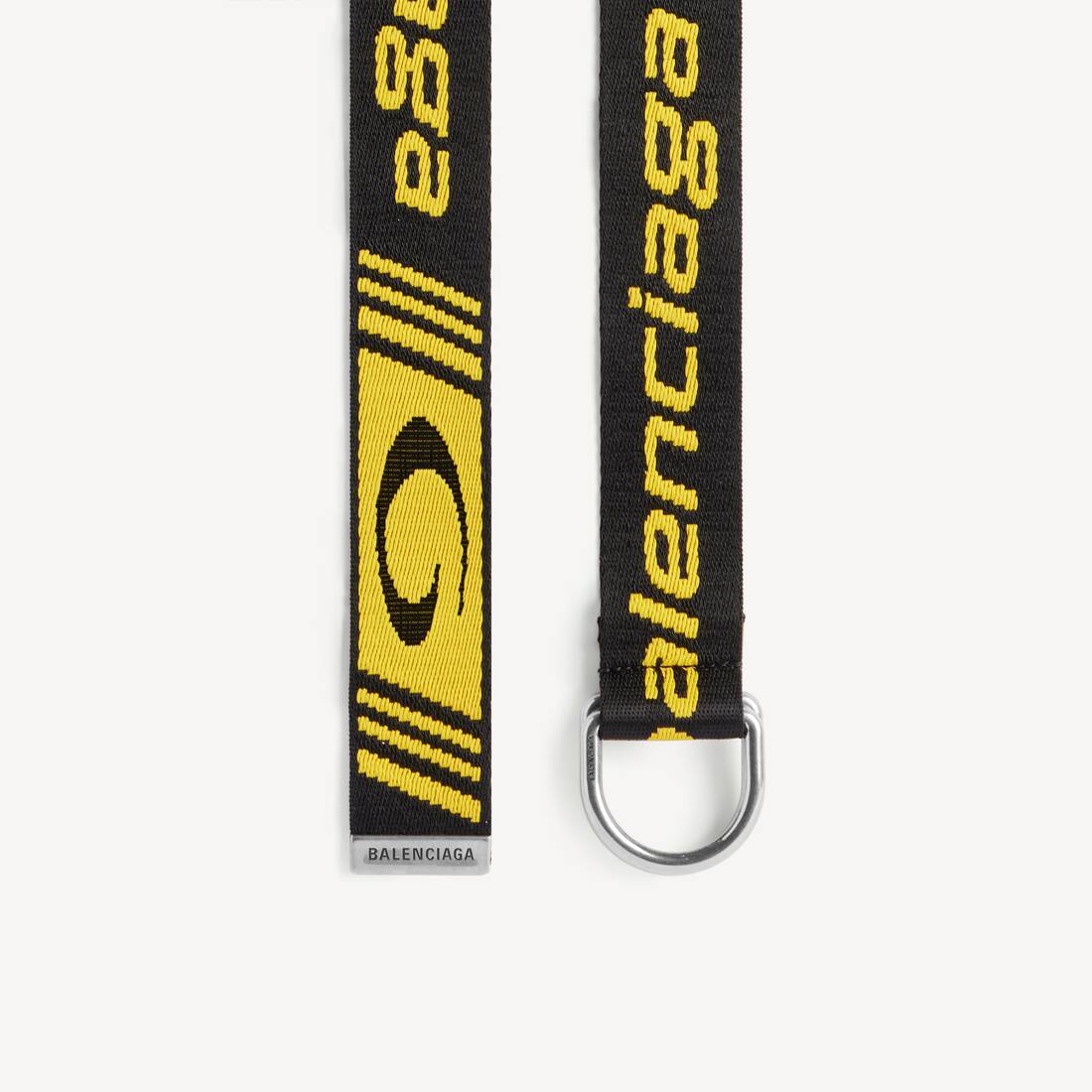 Men's D Ring Belt in Black/yellow