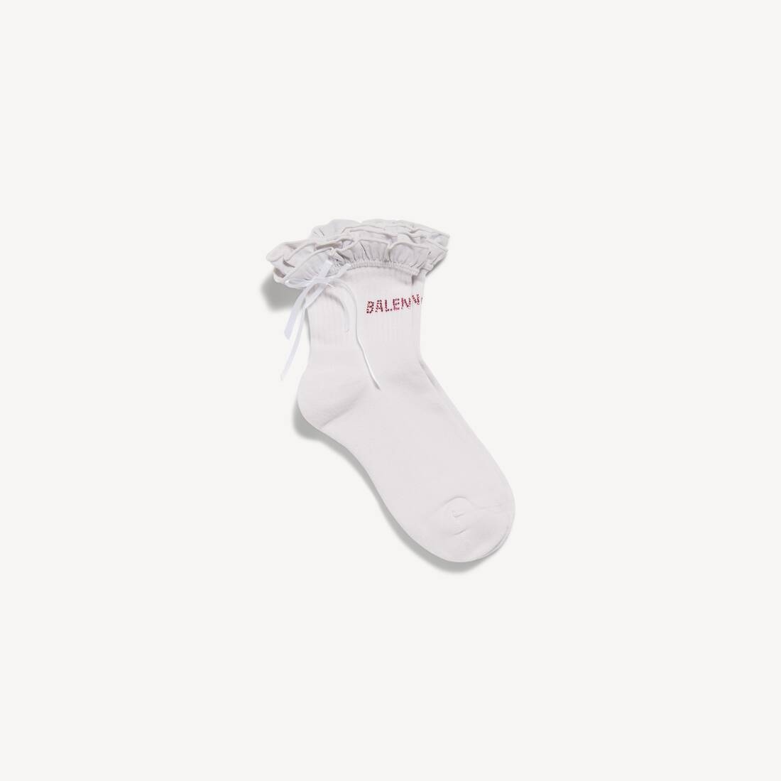Women's Bow Socks in White/pink