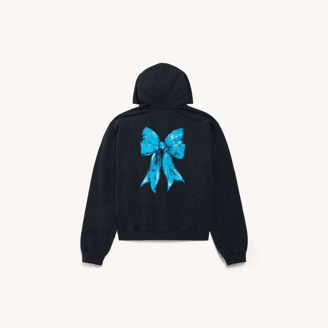 Women's Bow Zip-up Hoodie Regular Fit in Faded Black