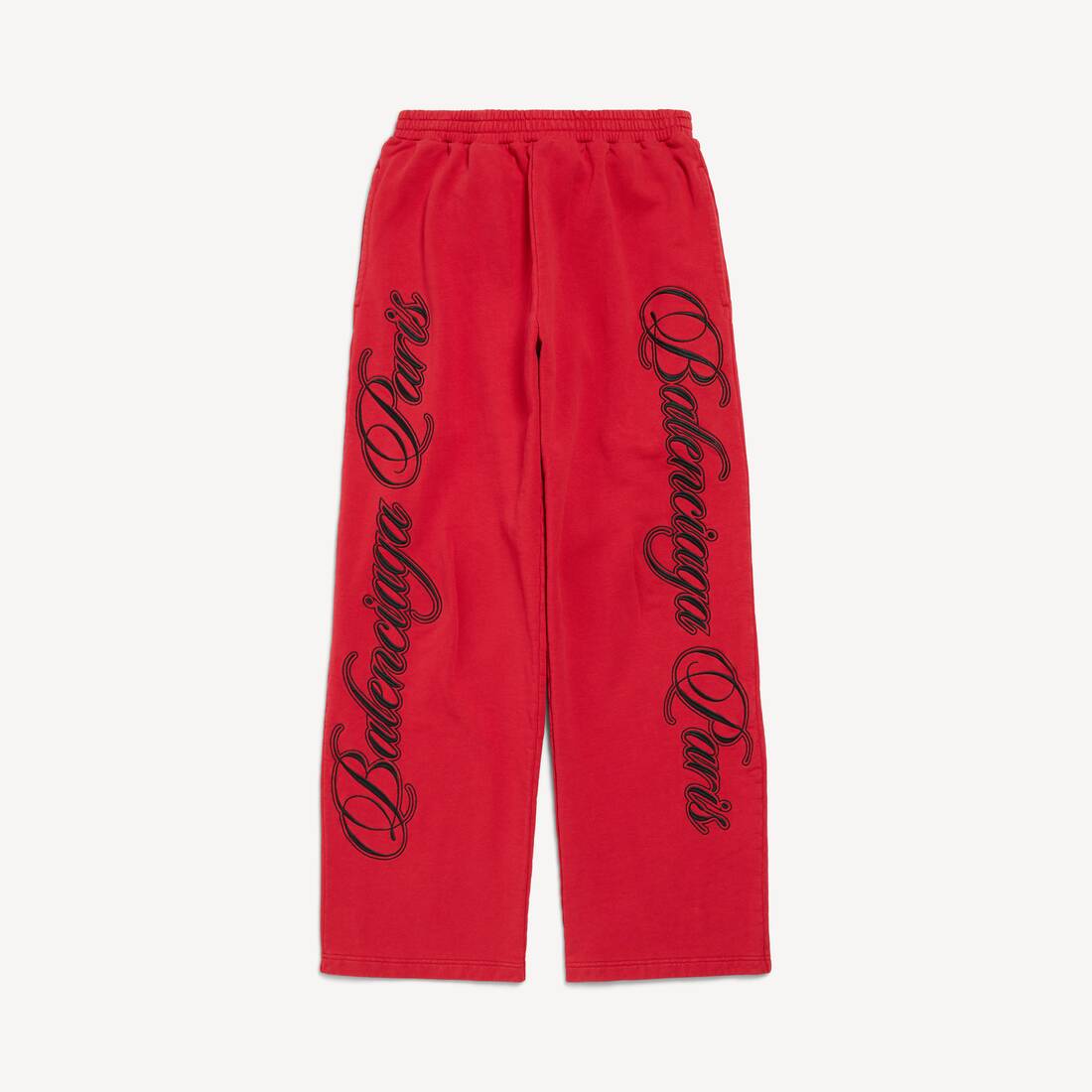 Men's Cursive Baggy Pants in Red/black