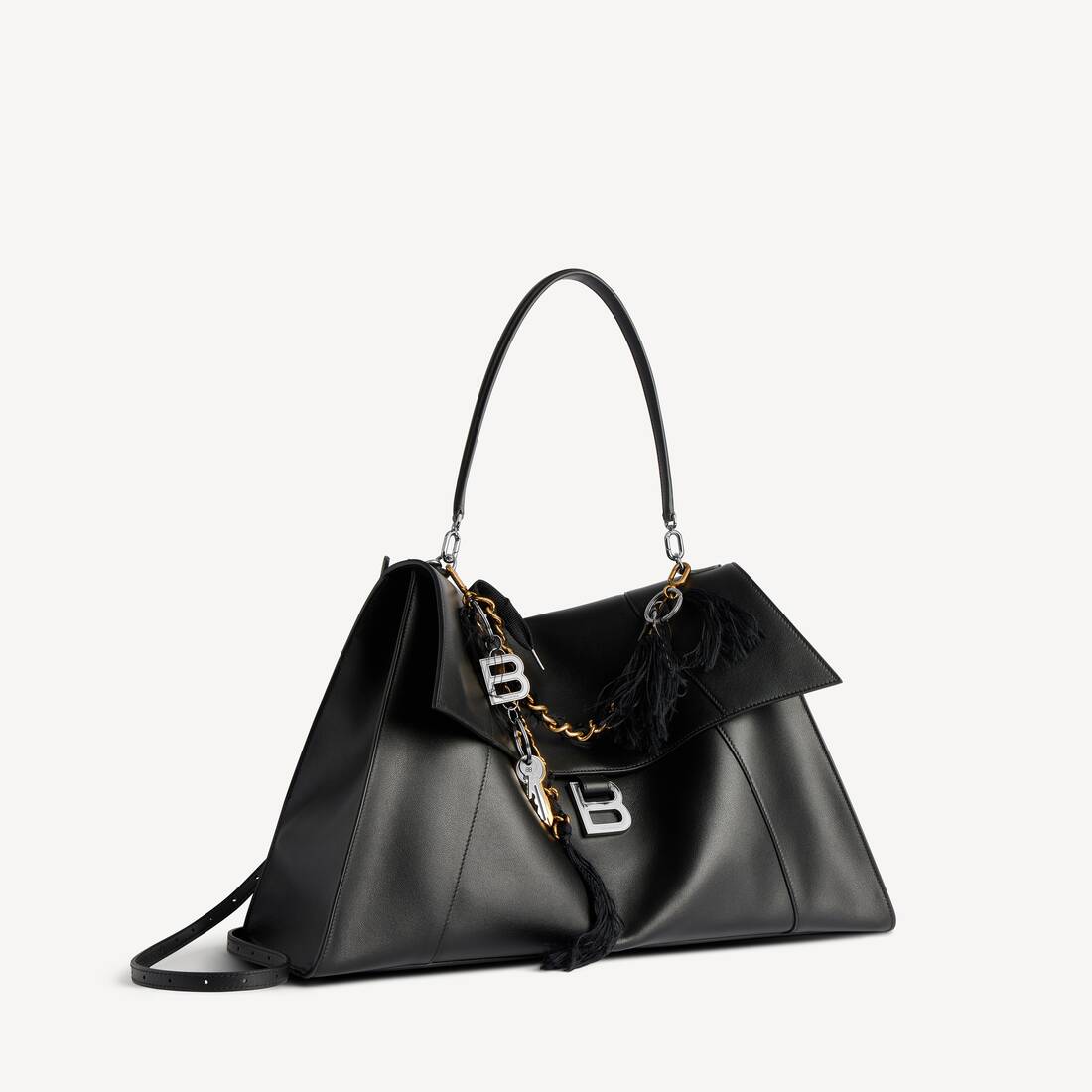 Women's Hourglass Soft Handbag Large in Black