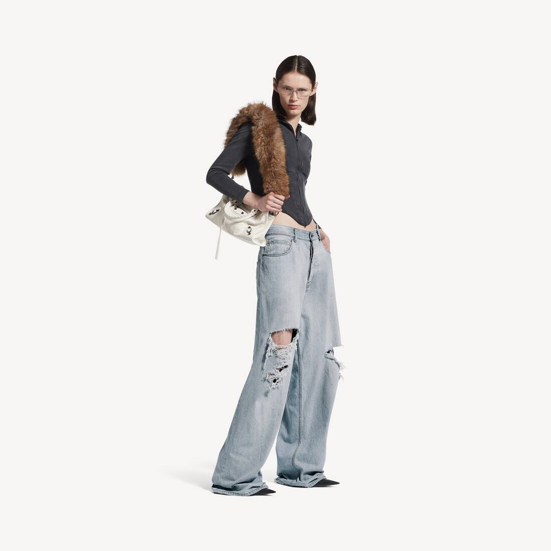 Women's Baggy Pants in Light Blue