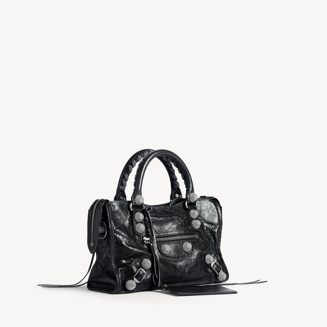 Women's Le City Bag Small Giant Studs With Rhinestones in Black