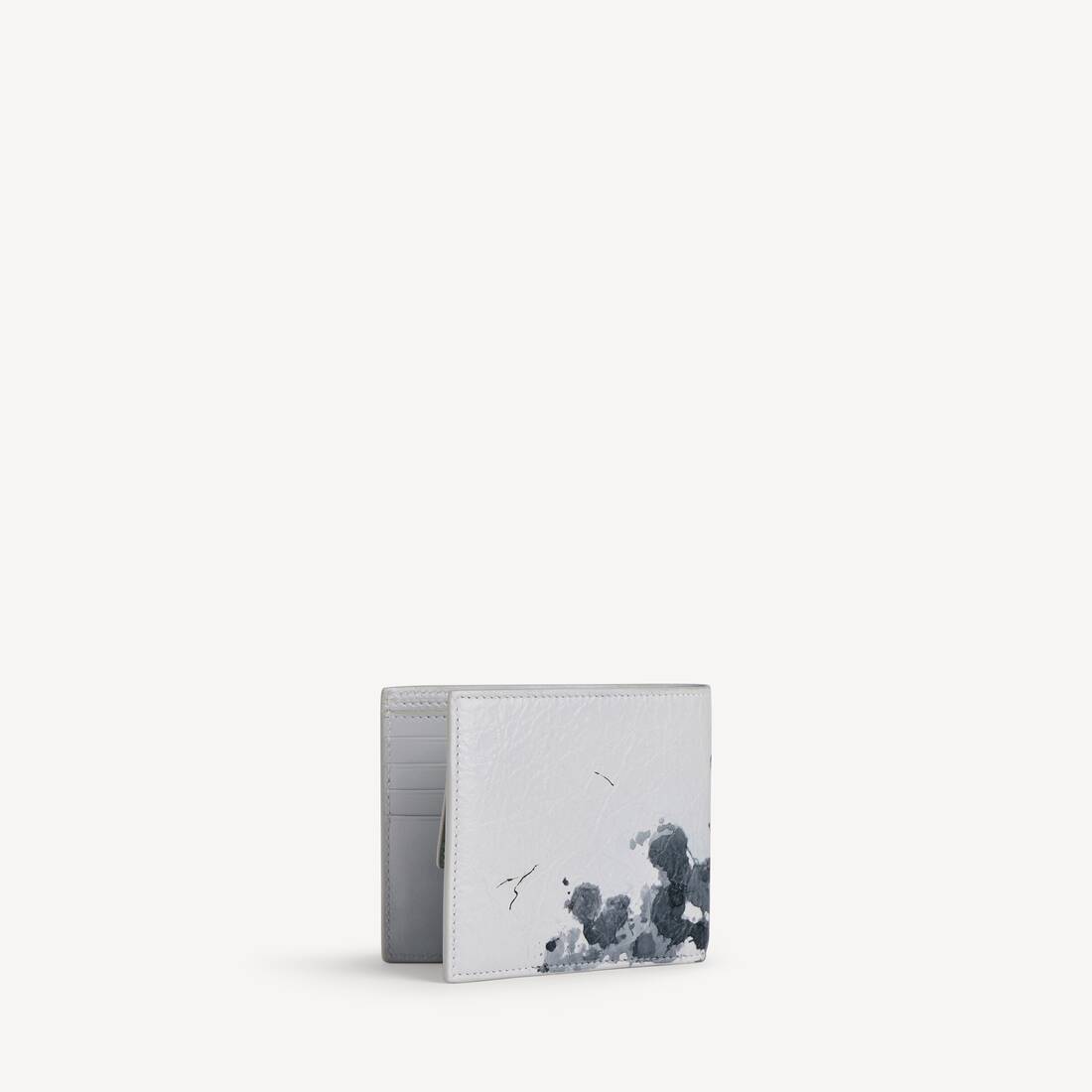 Men's Cash Square Folded Coin Wallet in Light Grey