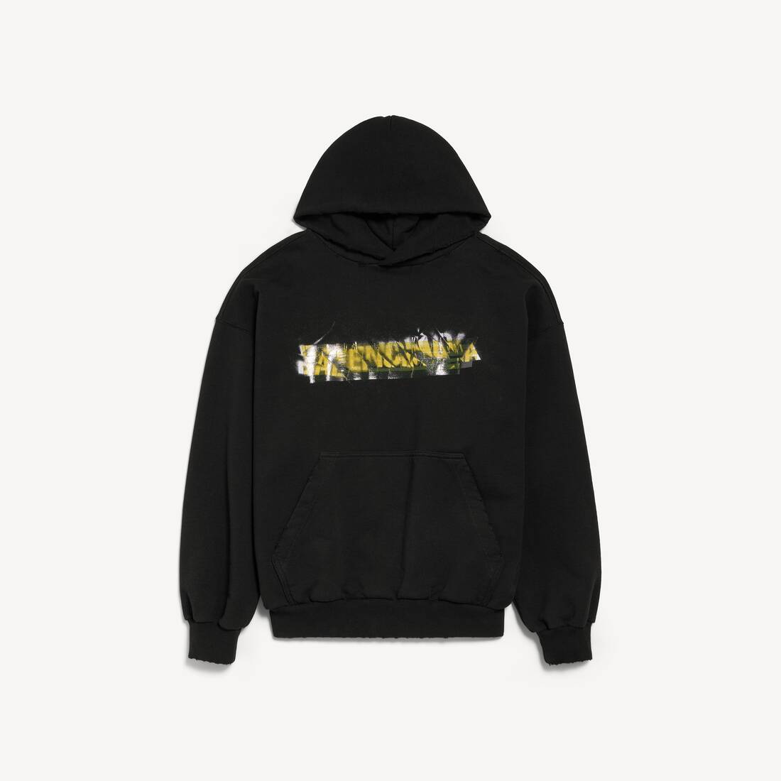 Men's Messy Spray Hoodie Medium Fit in Black