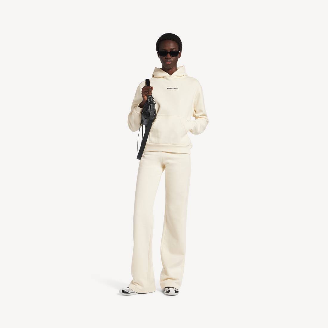 Women's Balenciaga Back Low Waist Sweatpants in Cream