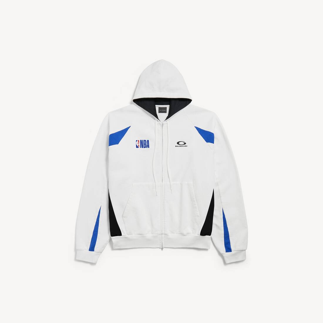 Men's Balenciaga | Nba Collaboration Oversized Zip-up Hoodie in White/multicolor