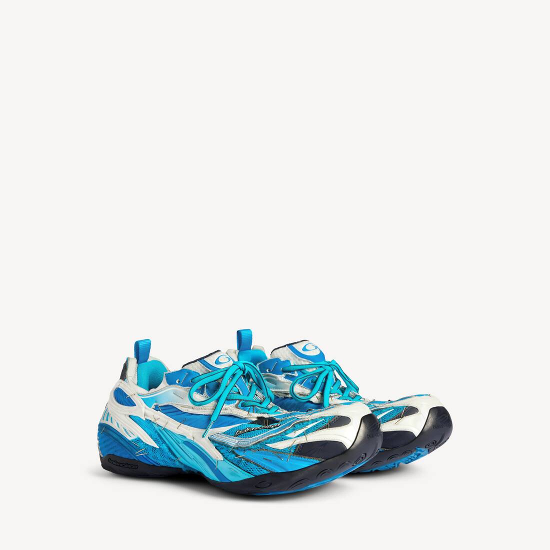 Men's Soleless Sneaker in Blue/white/silver