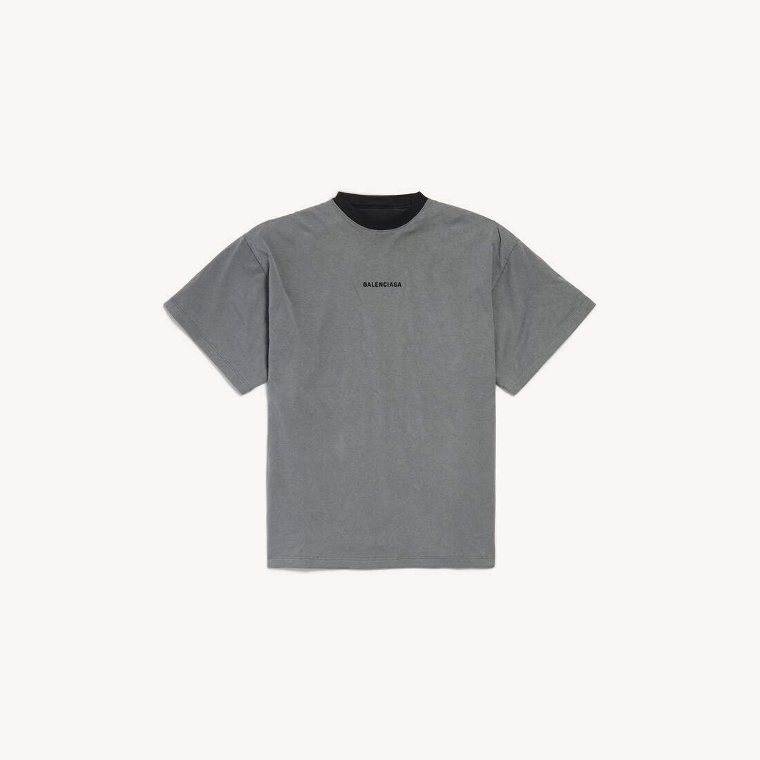 Men's Balenciaga Back Reversible Oversized T-shirt in Grey/faded Black