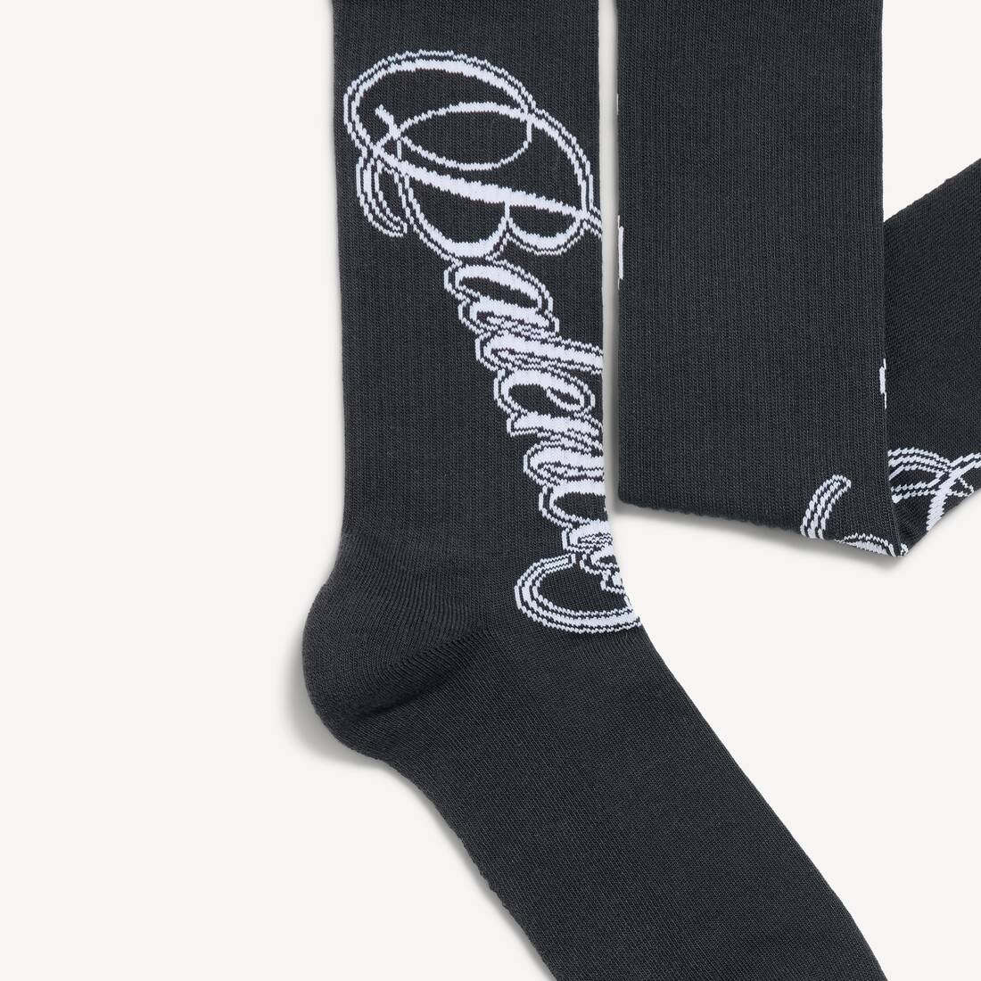 Men's Cursive Socks in Black/white