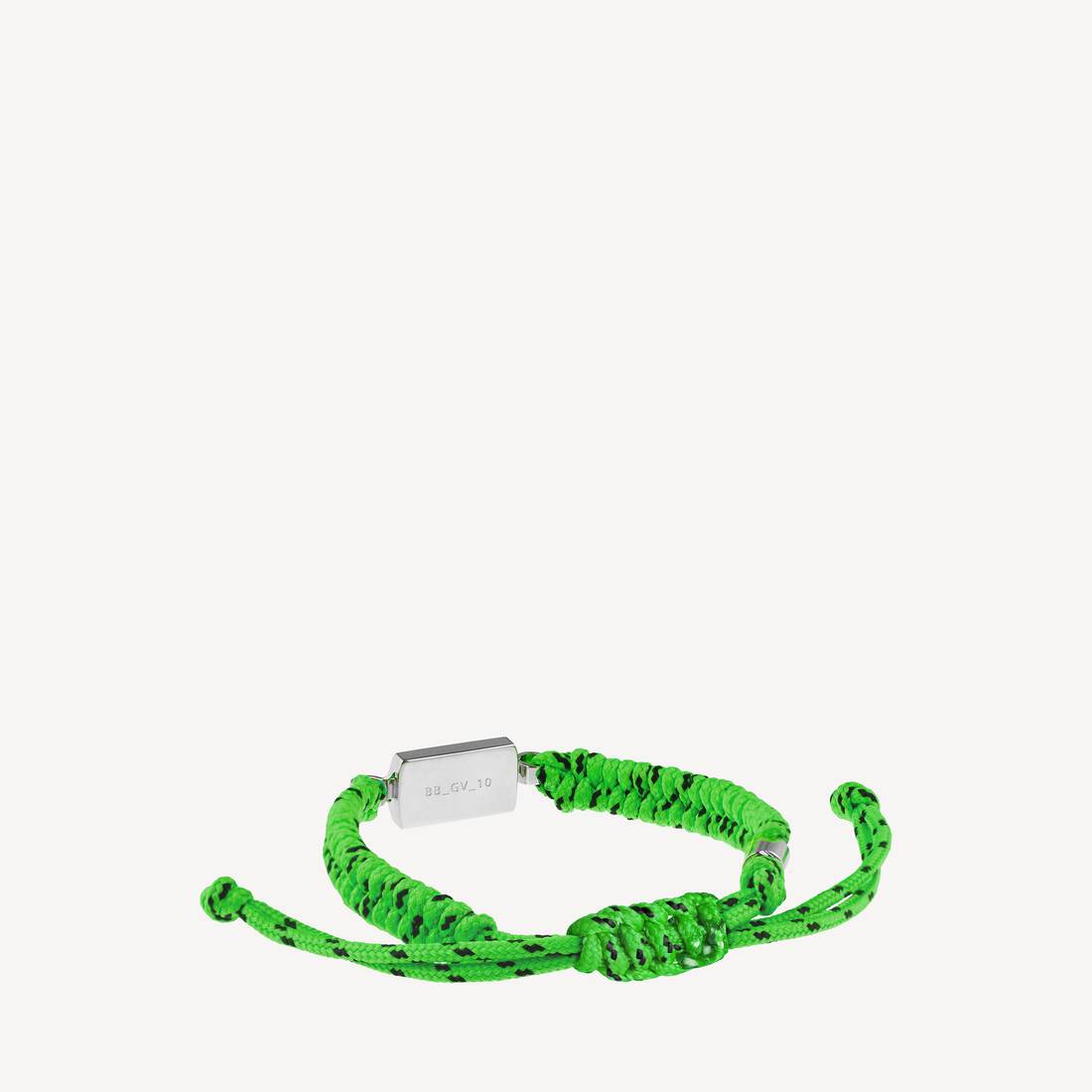 Saint-germain Lace Bracelet in Neon Green/black/shiny Silver