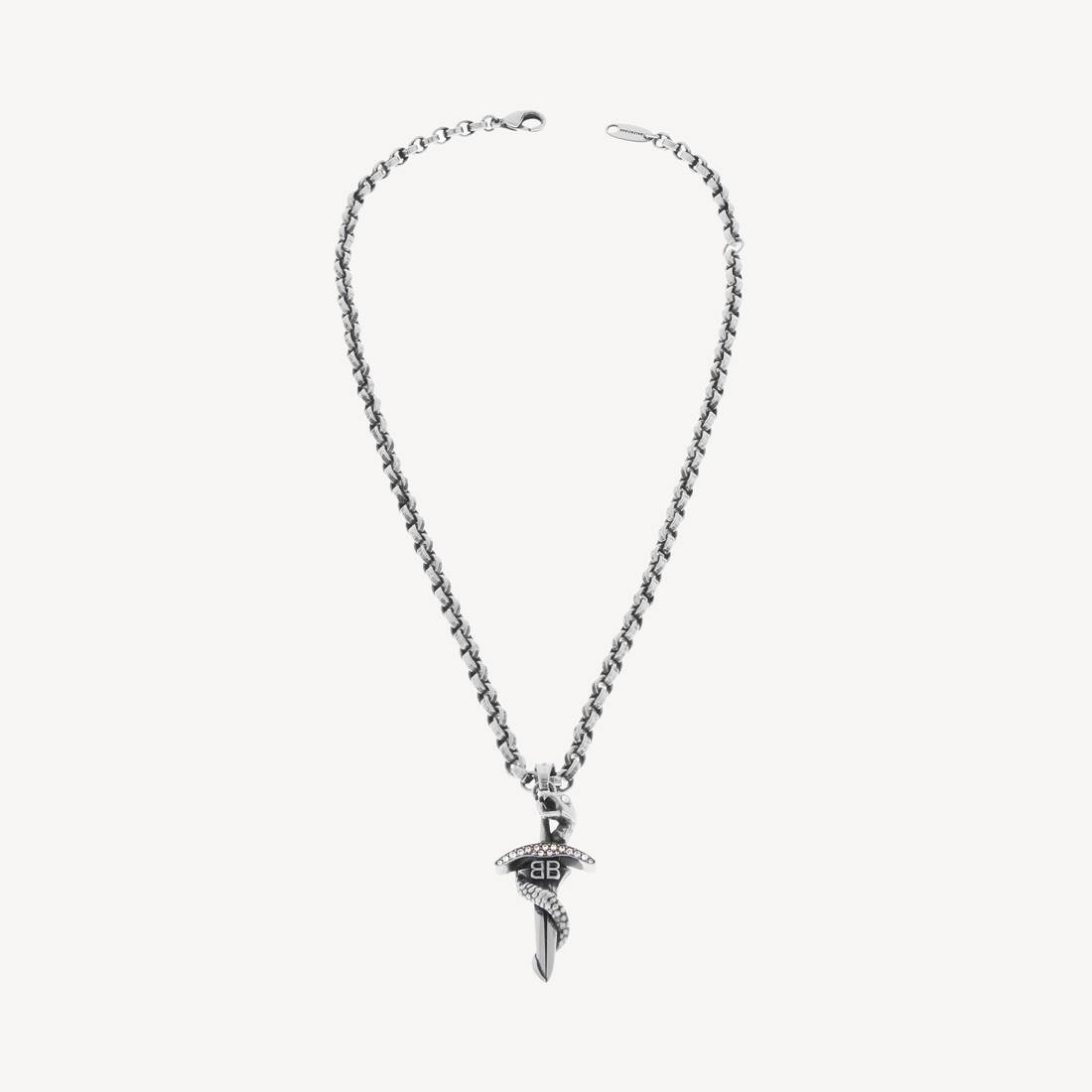 Goth Snake Necklace in Antique Silver
