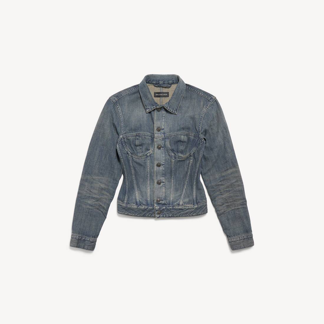 Women's Corseted Denim Jacket in Blue