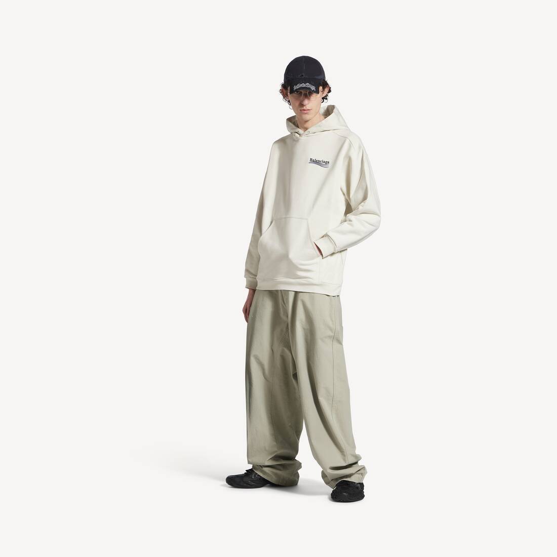 Men's Political Campaign Hoodie Medium Fit in White