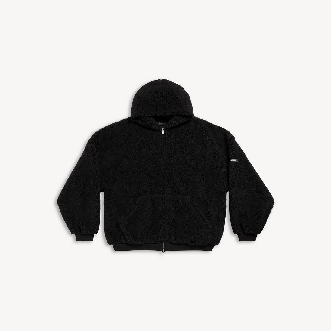 Outerwear Zip-up Hoodie Oversized in Black