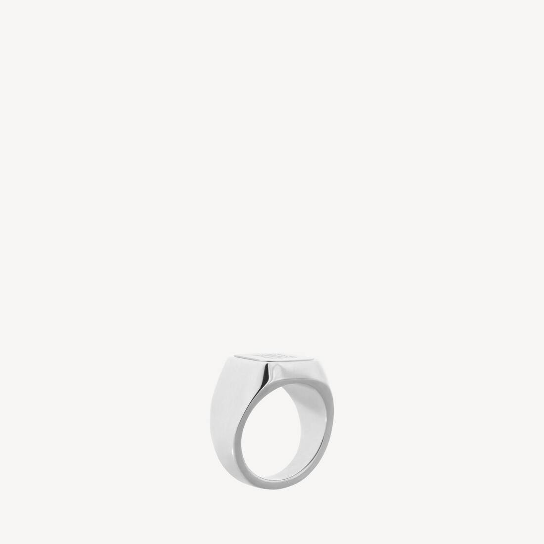 Nano Signet Ring in Shiny Silver