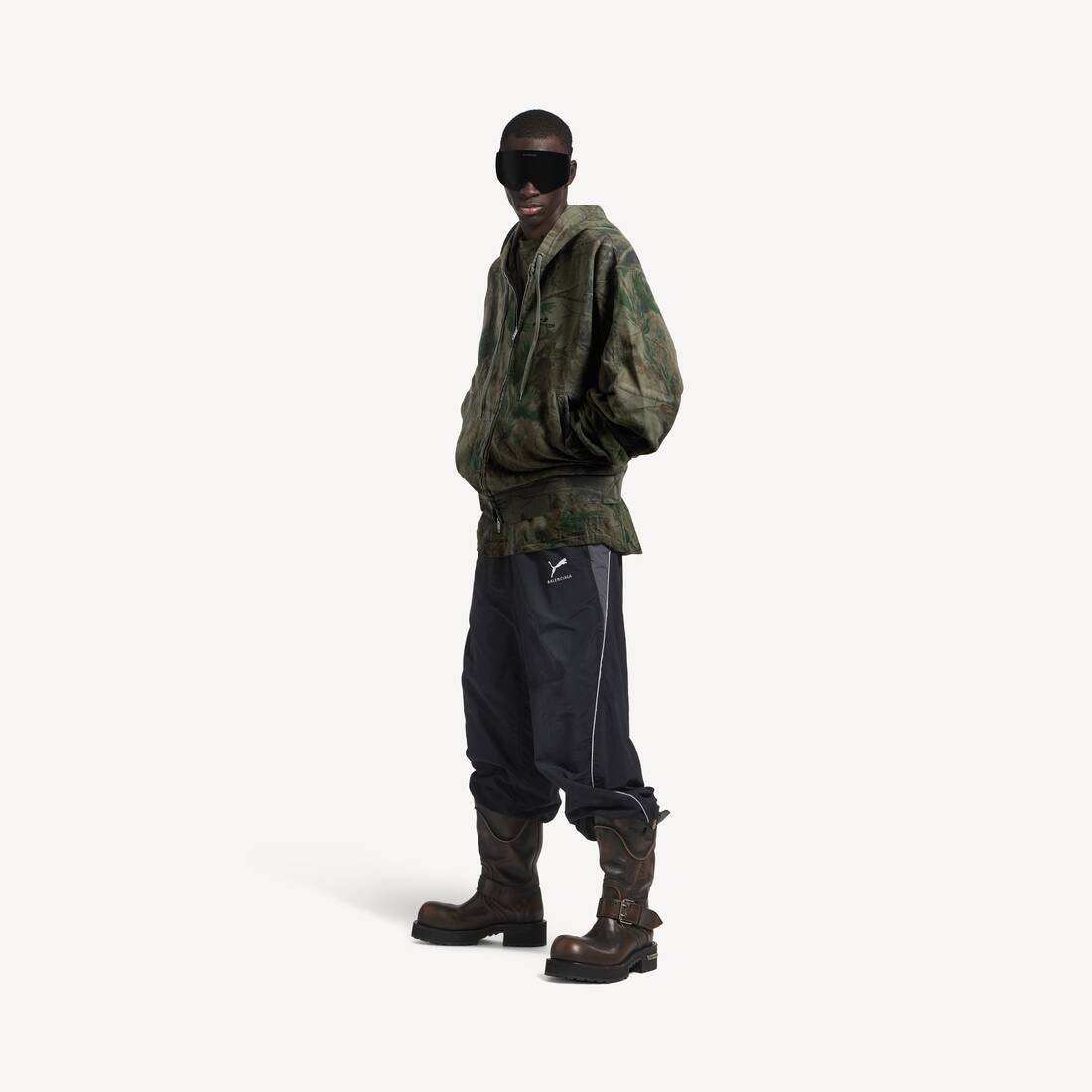 Men's Diamond B Oversized Zip-up Hoodie in Forest Green