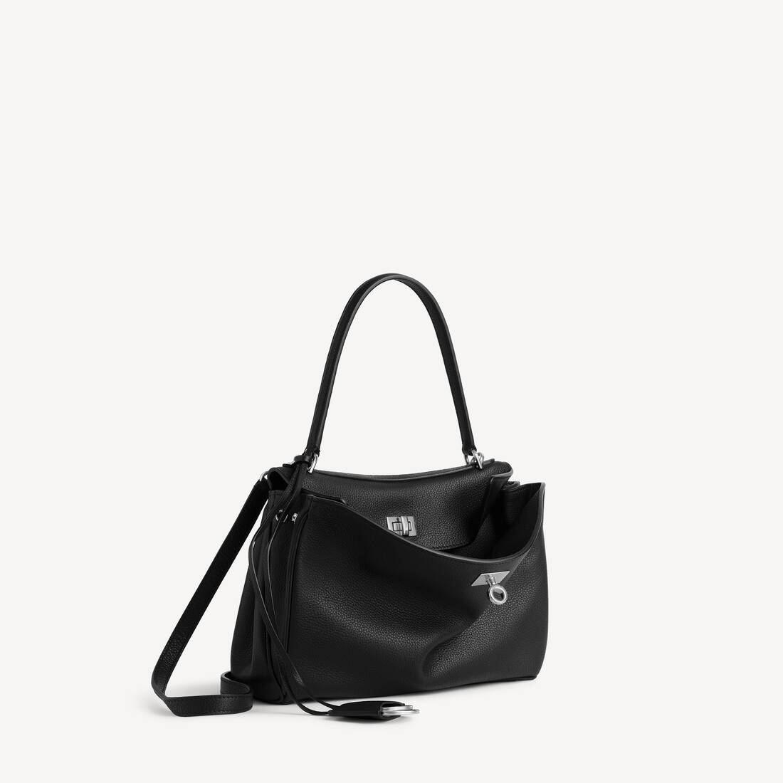 Women's Rodeo Handbag Small Grained Calfskin in Black