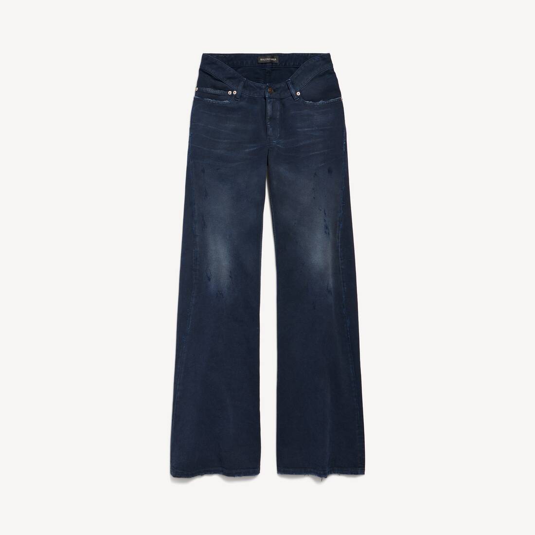 Women's Curved Waist Pants in Navy/dirty Dark Blue