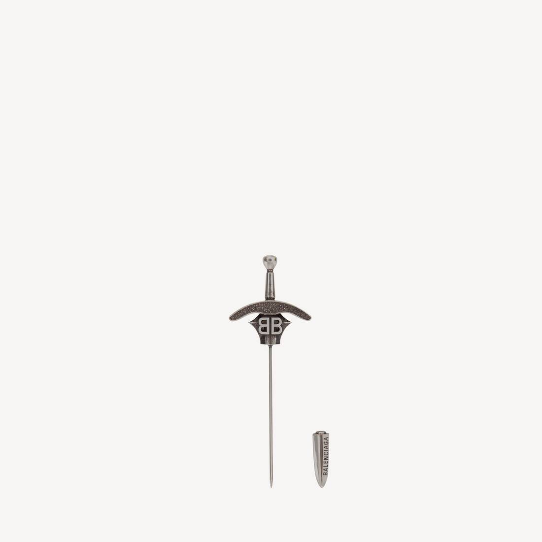 Goth Sword Brooch in Antique Silver