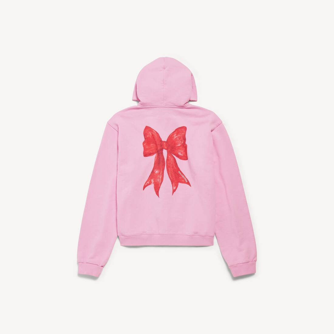 Women's Bow Zip-up Hoodie Regular Fit in Light Pink