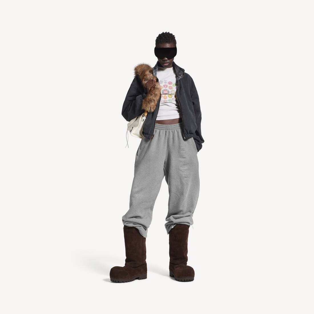 Men's Baggy Pants in Dark Heather Grey