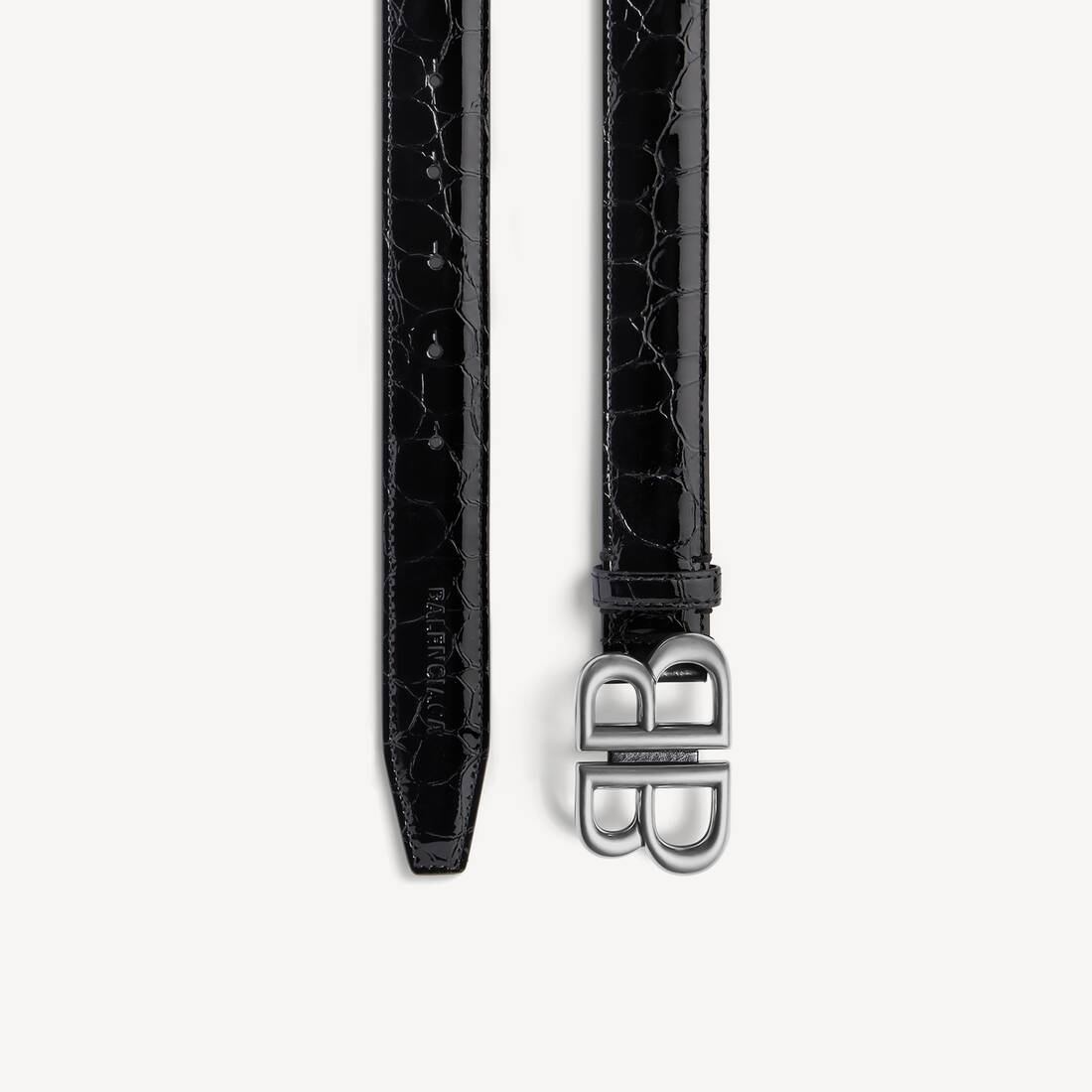 Women's Monaco Belt Crocodile Embossed in Black
